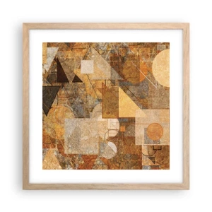 Poster in cornice rovere chiaro - Studio cubista in marrone - 40x40 cm