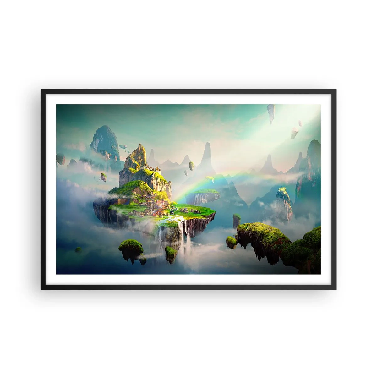 Poster in cornice nera - In mezzo al cielo: isole fortunate - 91x61 cm