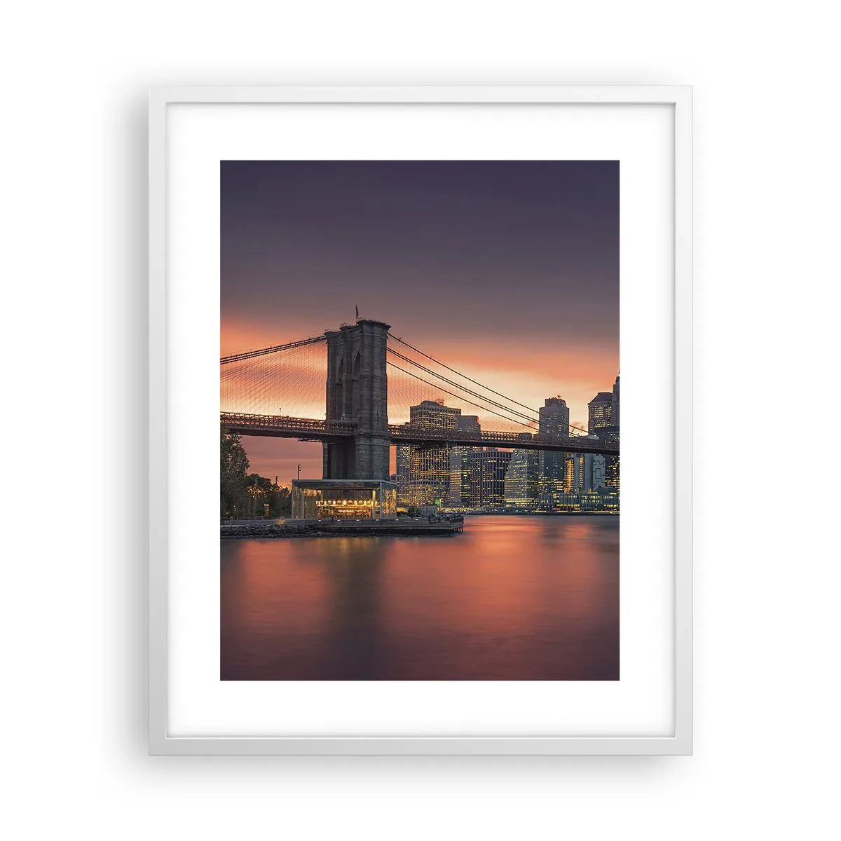 Poster in cornice bianca - Immersa nel silenzio lilla - 40x50 cm