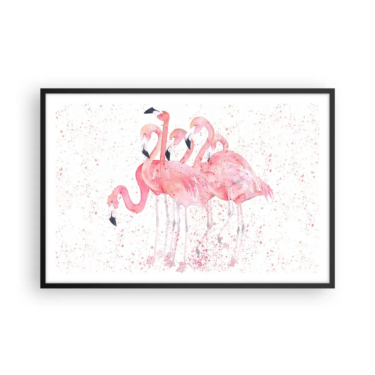 Poster in cornice nera - Gruppo in rosa - 91x61 cm