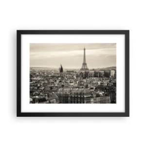 Poster in cornice nera - Sui tetti di Parigi - 40x30 cm
