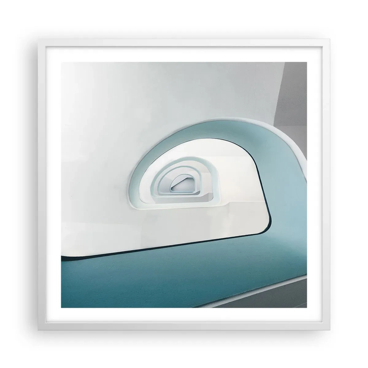 Poster in cornice bianca - Blu fino in fondo - 60x60 cm