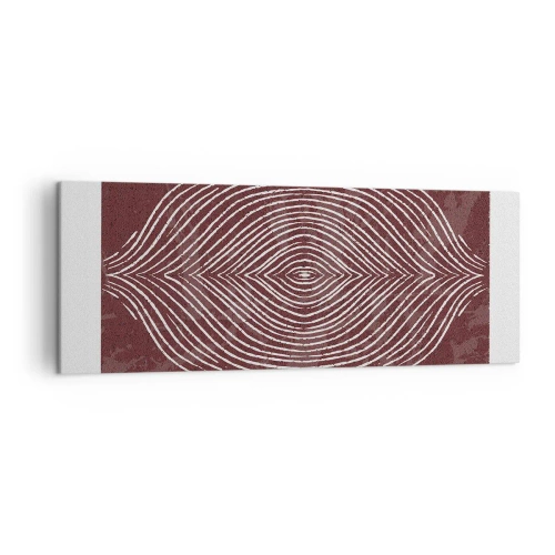 Quadro su tela - Stampe su Tela - Onde simmetriche in linee bianche su sfondo marrone - 140x50cm - Lo spazio parlante - Decorazione murale moderna per soggiorno e camera da letto ARTTOR
