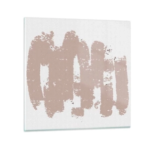Quadro su vetro - Astrazione in un rosa mite - 40x40 cm