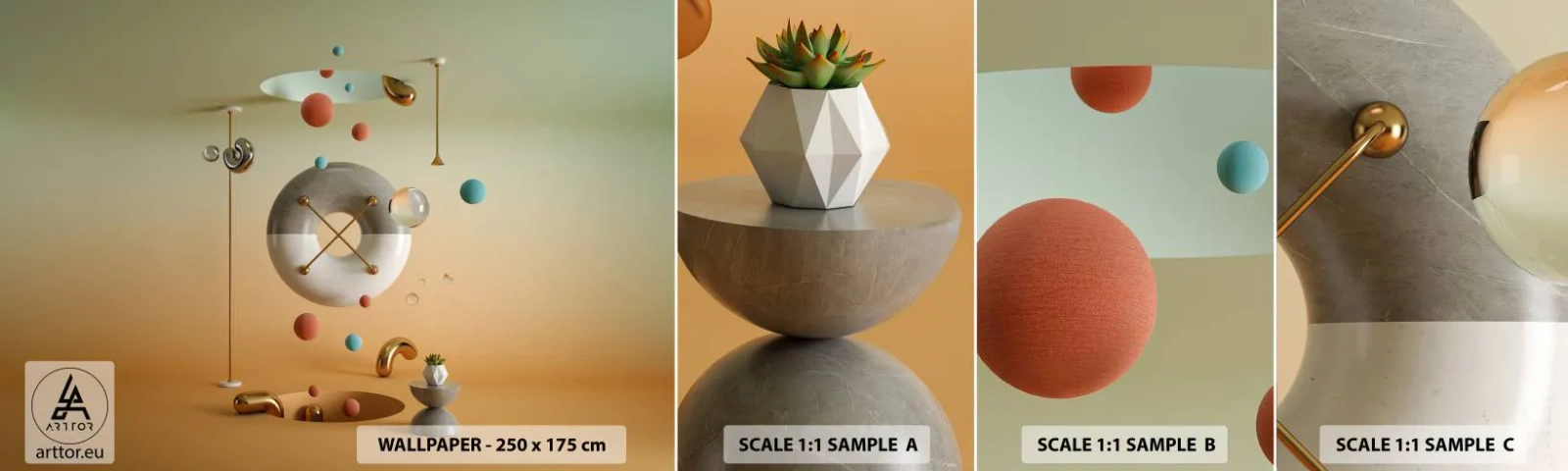 Campione Di Fotomurale Standard Eco - Tutto può succedere - Astrazione, Surrealismo, 3D - 100x30 cm