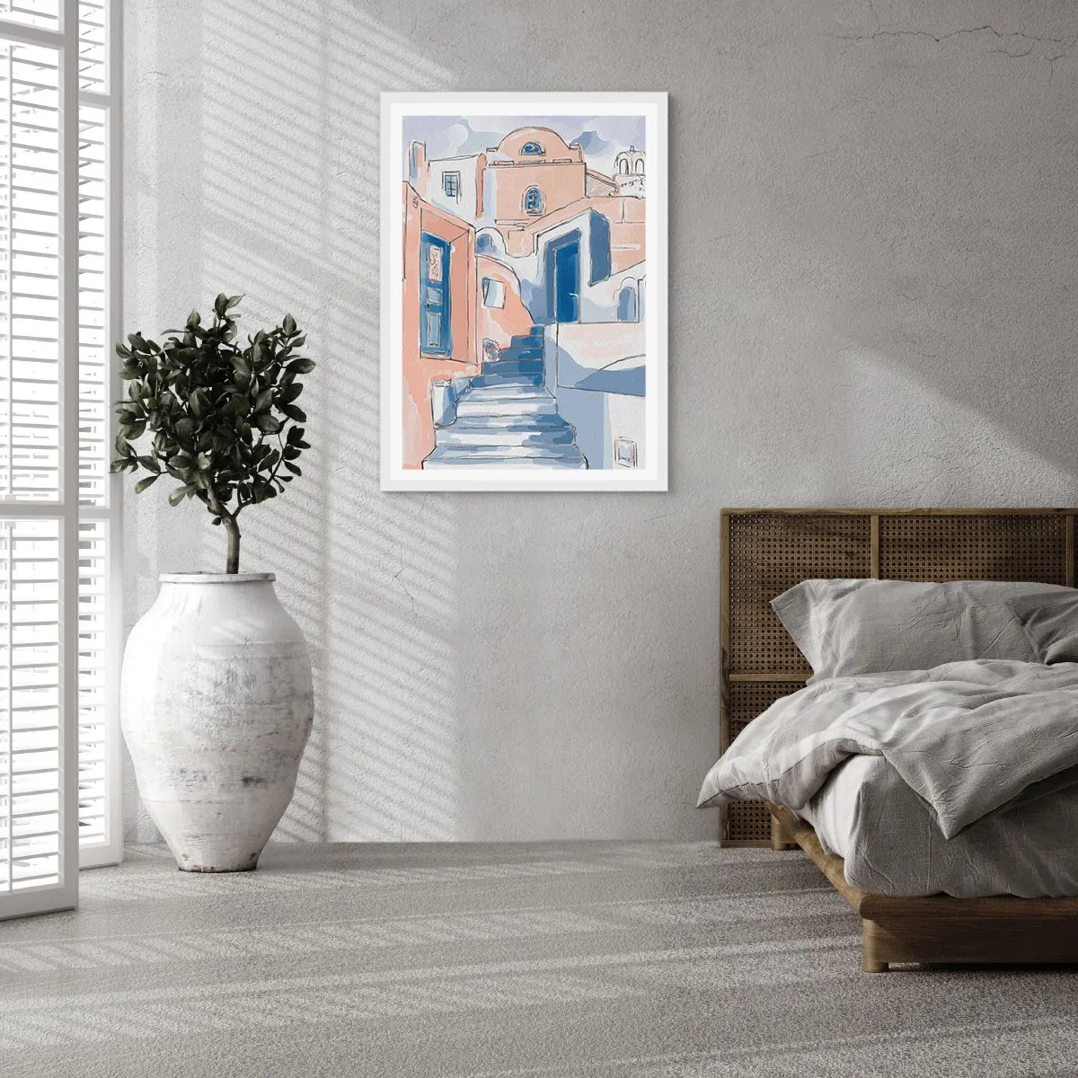 Poster in cornice bianca - Città esotica - 61x91 cm