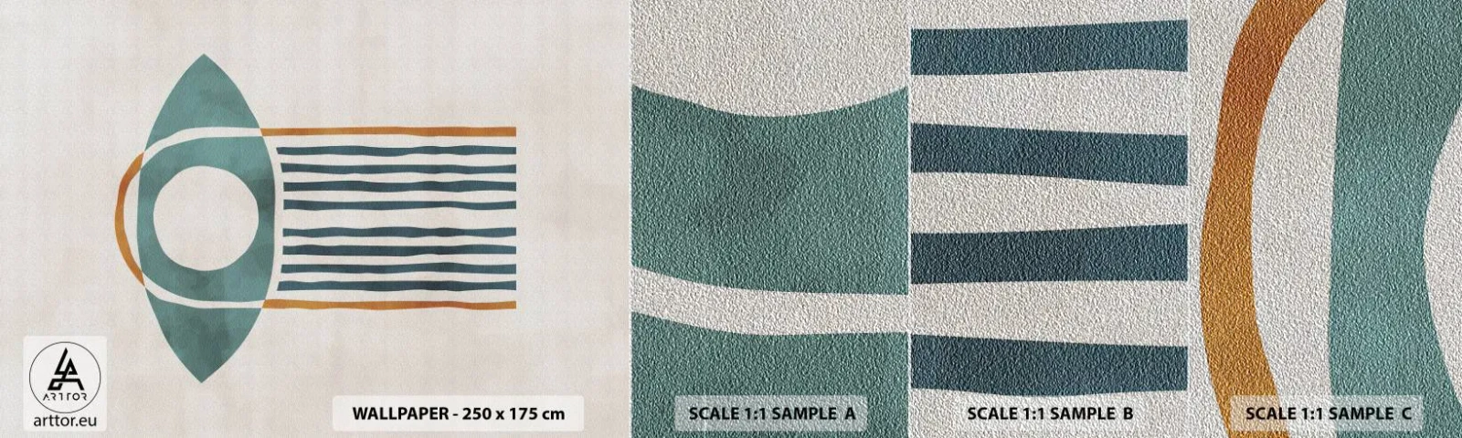 Campione di Fotomurale Premium Sand - Segni e rituali - Boho, Occhio, Minimalismo - 100x30 cm