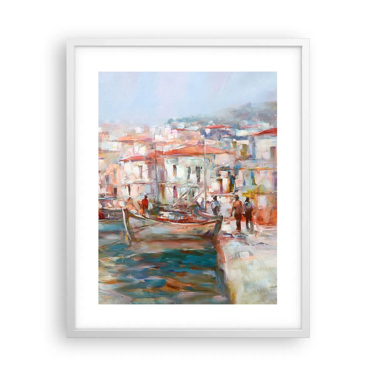 Poster in cornice bianca - Vacanze in pastello - 40x50 cm