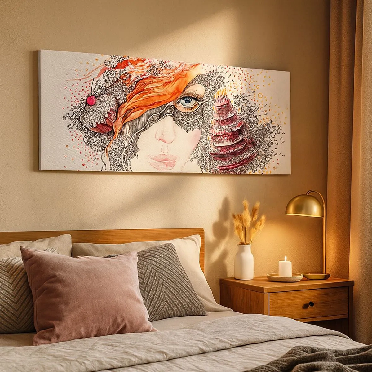 Quadro su tela - Stampe su Tela - Con lei ogni giorno è festa - 100x40 cm