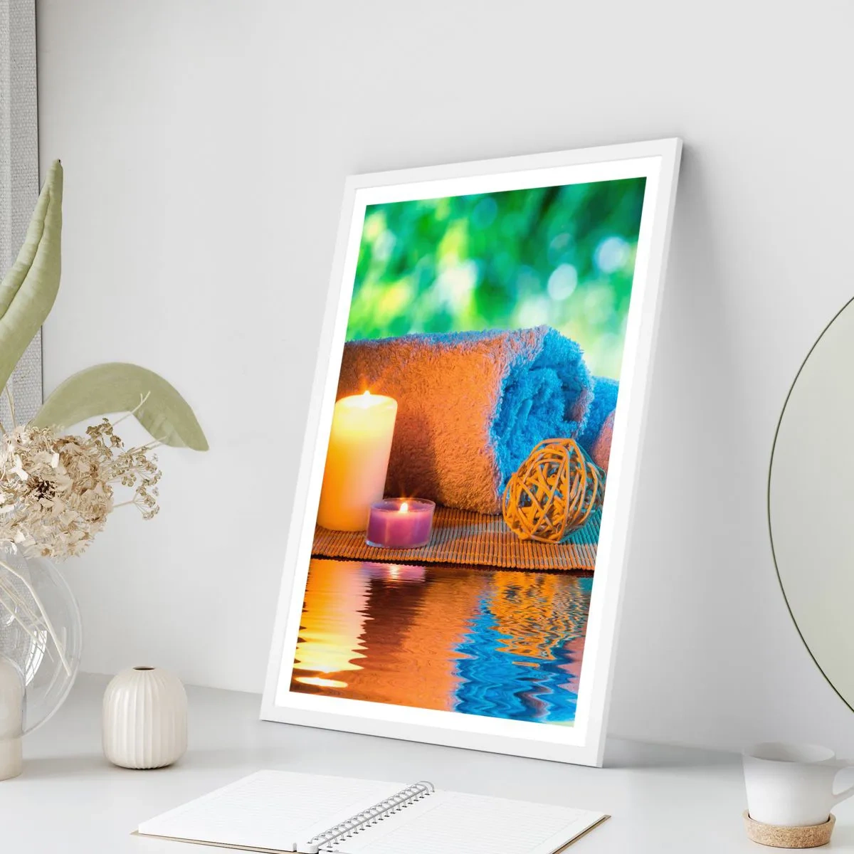 Poster in cornice bianca - Tempo per il corpo - 61x91 cm