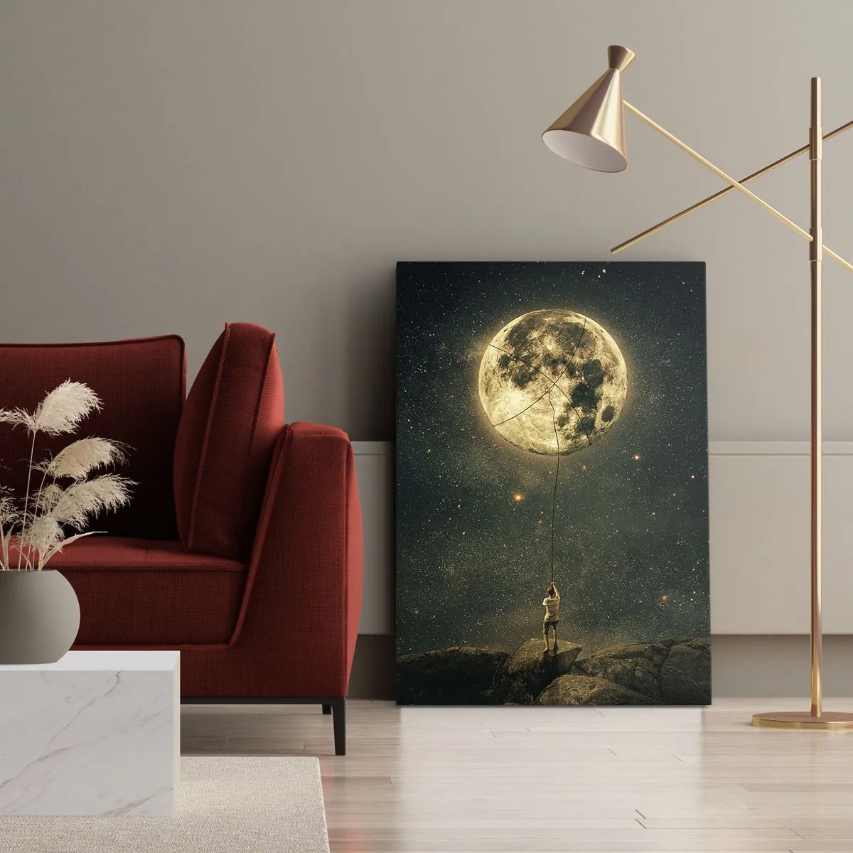 Quadro su tela - Stampe su Tela - Chi ha rubato la luna - 65x120 cm