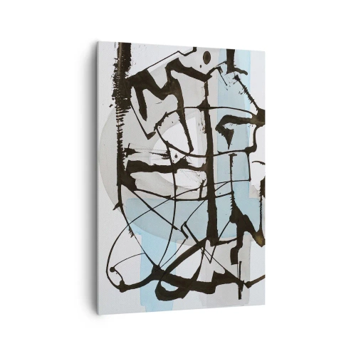 Quadro su tela - Stampe su Tela - Linee e forme astratte in blu e nero - 70x100cm - Blu nonostante tutto - Decorazione murale moderna per soggiorno e camera da letto ARTTOR