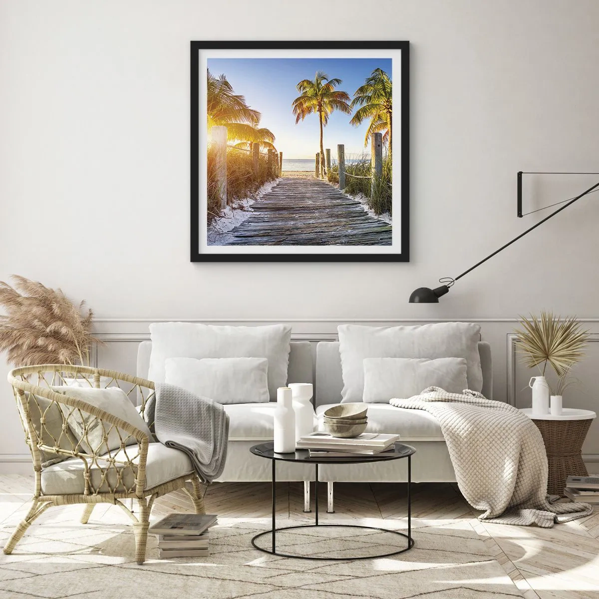 Poster in cornice nera - Dritto in paradiso - 60x60 cm
