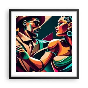 Poster in cornice nera - Al ritmo del cuore - 50x50 cm