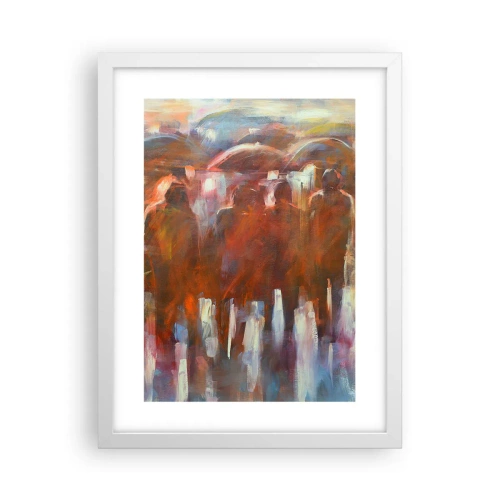 Poster in cornice bianca - Uguali nella pioggia e nella nebbia - 30x40 cm