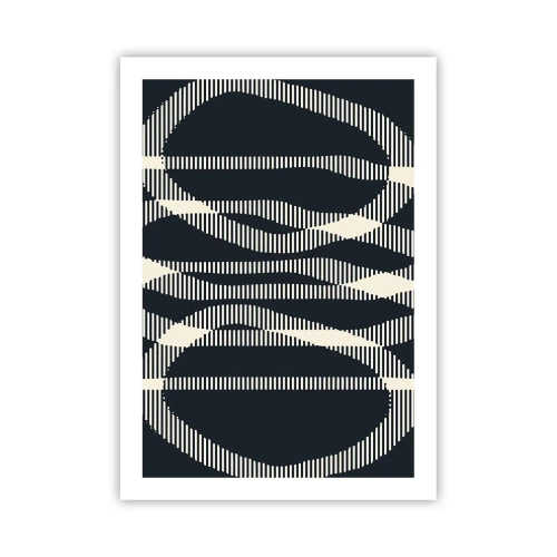 Poster - Motivo geometrico astratto nei toni del bianco e del nero - 50x70cm - Tentativo di rompere l'oscurità - Decorazione murale moderna per soggiorno e camera da letto ARTTOR