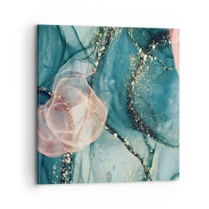Quadro su tela - Stampe su Tela - Blu di seta, rosa di tulle - 70x70 cm