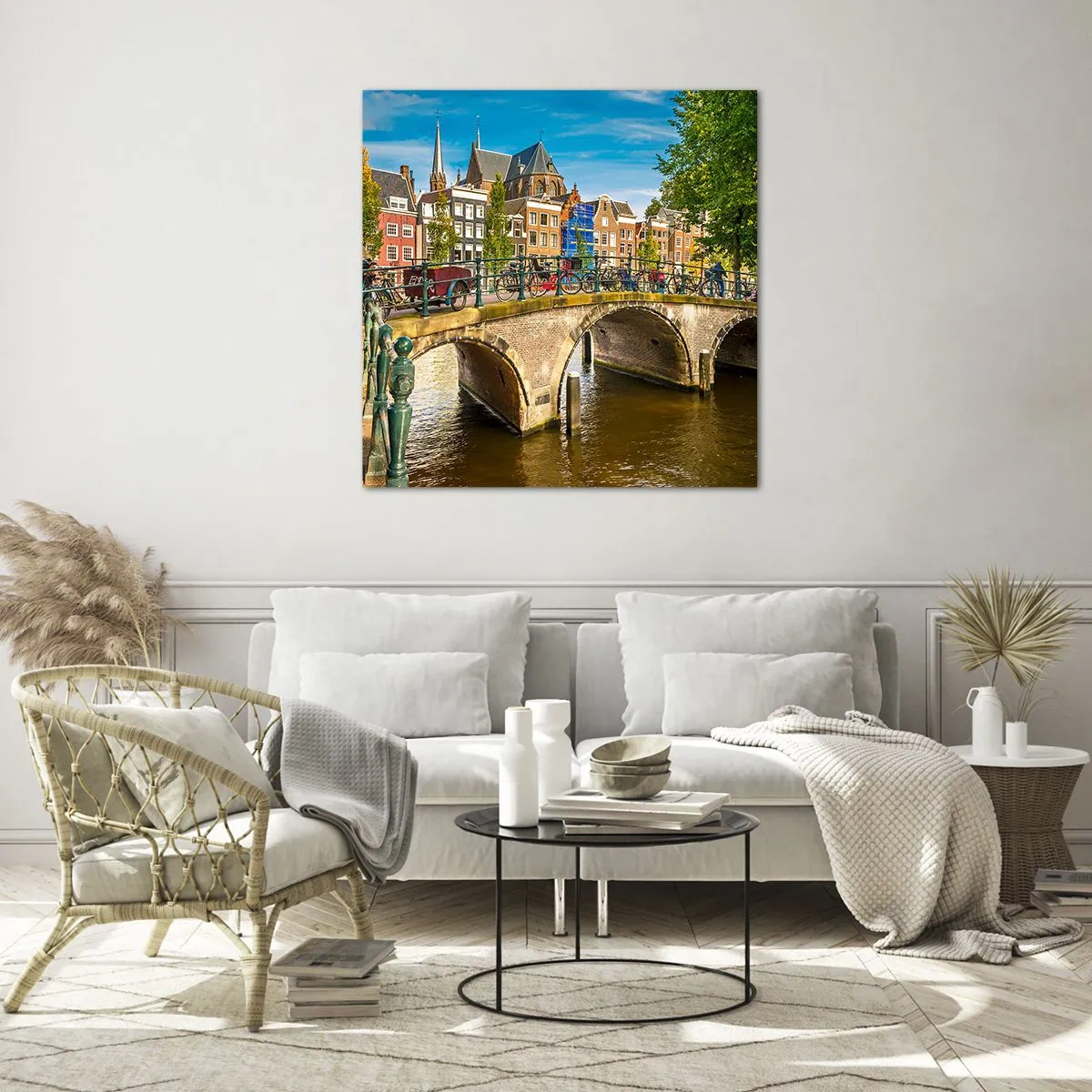 Quadro su vetro - La primavera sul canale - 60x60 cm