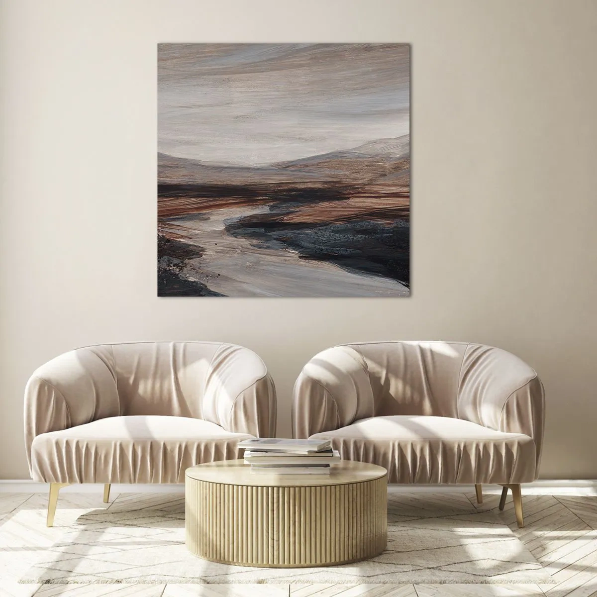 Quadro su vetro - Valle tranquilla - 70x70 cm