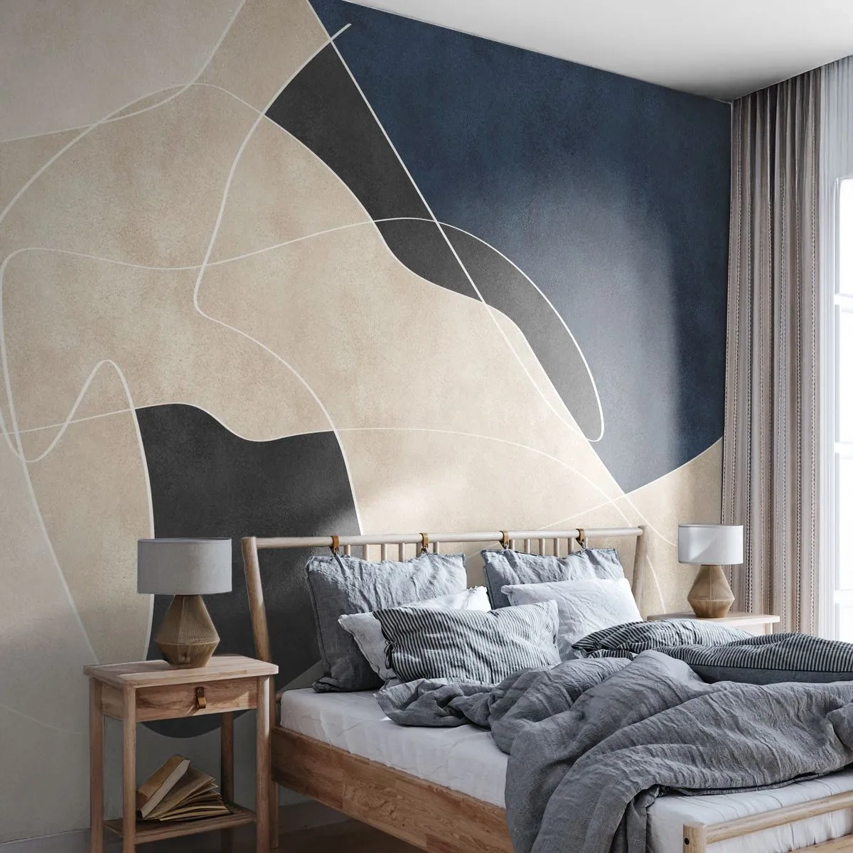 Fotomurali Premium Sand - Composizione astratta: il contrasto dei colori - Moderno, Astrazione, Pezzo - 250x175 cm