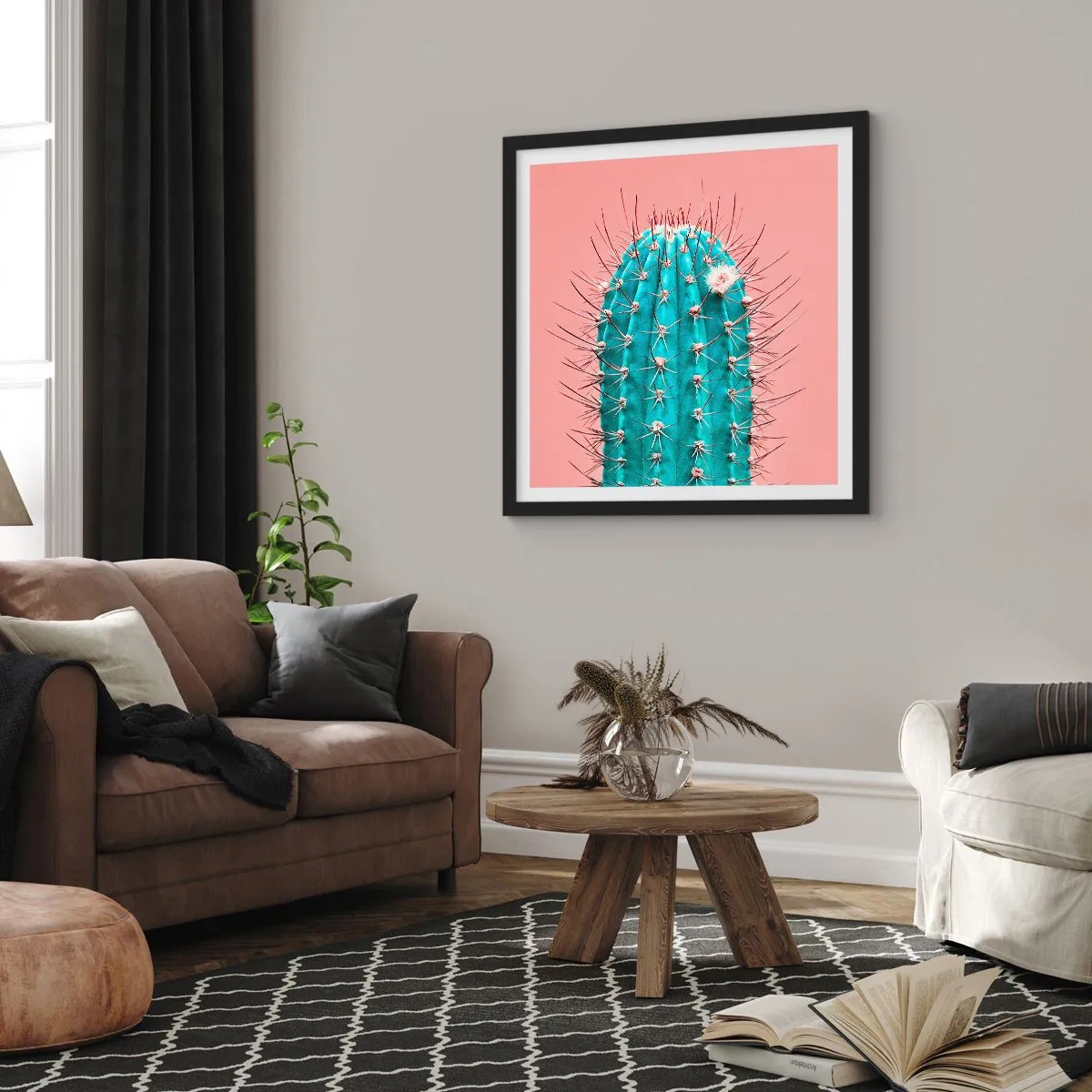 Poster in cornice nera - Stai attento - 50x50 cm