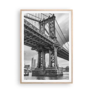 Poster in cornice rovere chiaro - Verso il cuore della città - 70x100 cm