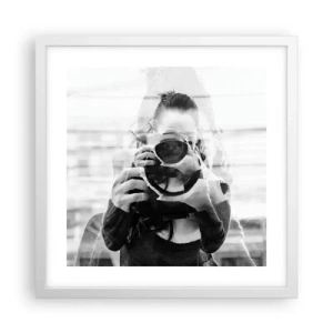 Poster in cornice bianca - Il creatore e il materiale - 40x40 cm