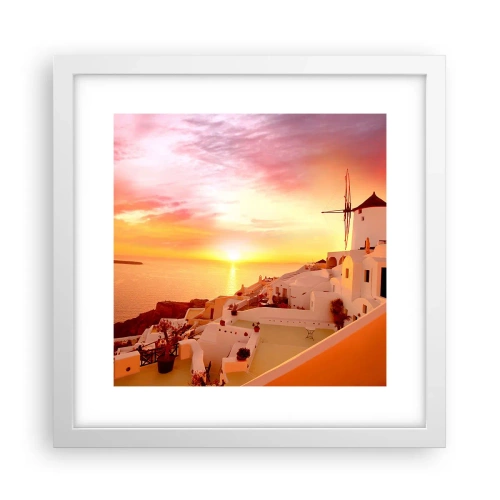 Poster in cornice bianca - Sciogliersi nel bianco e nell'oro - 30x30 cm