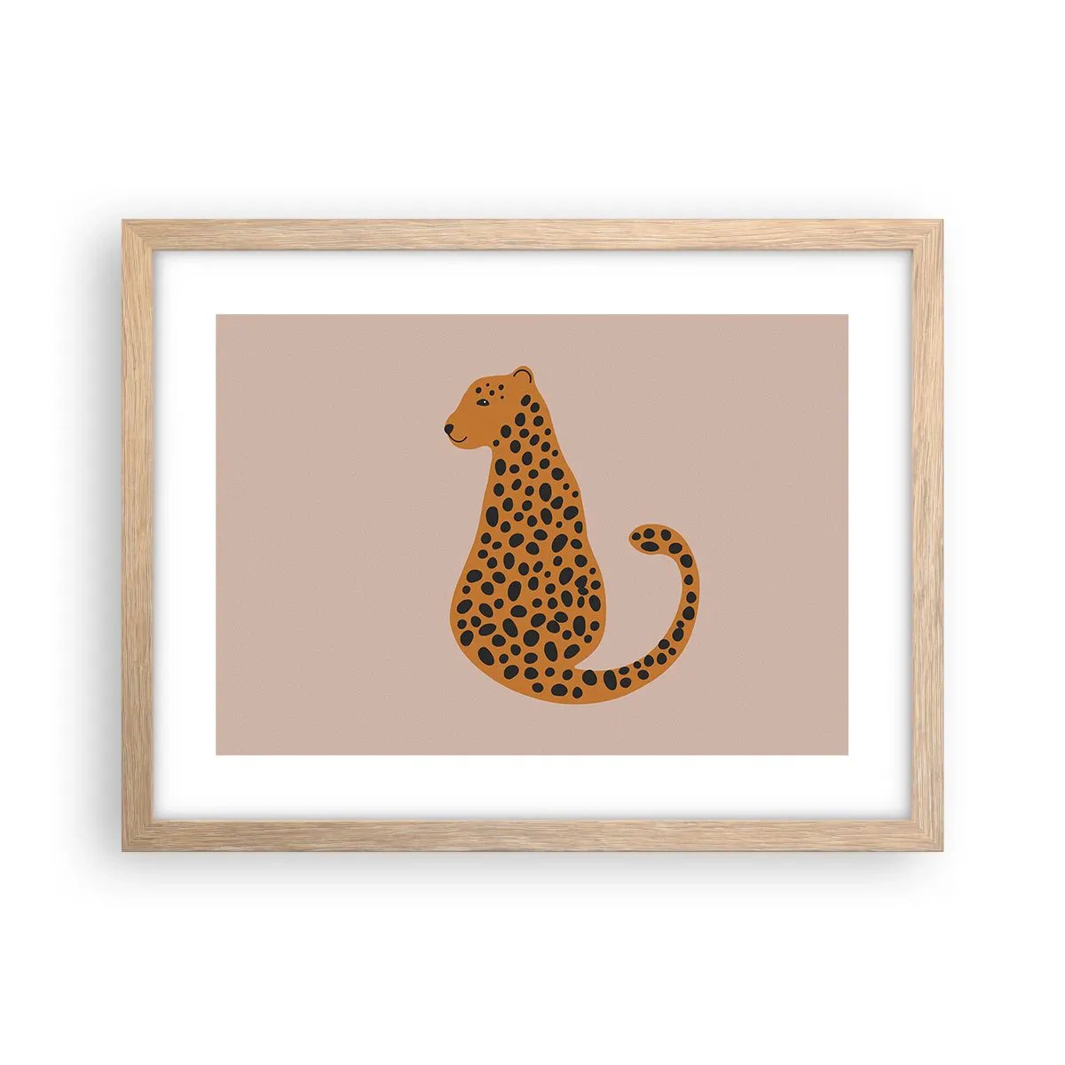 Poster in cornice rovere chiaro - Il leopardo è un motivo di moda - 40x30 cm