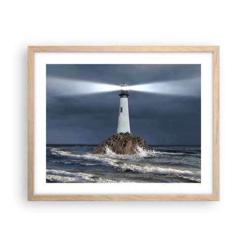 Poster in cornice rovere chiaro - Qui...qui... qui! - 50x40 cm