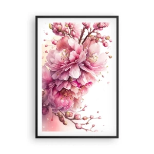 Poster in cornice nera - Fiore di ciliegio - 61x91 cm
