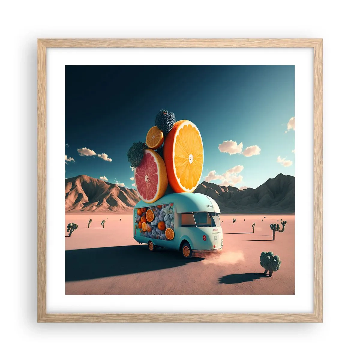 Poster in cornice rovere chiaro - Il sapore delle vacanze - 50x50 cm