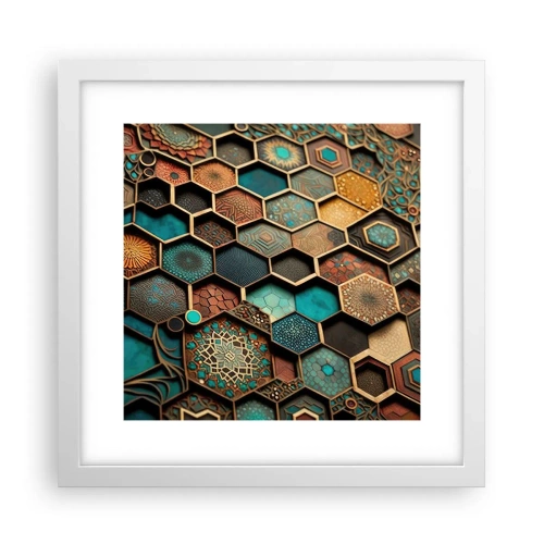 Poster in cornice bianca - Decorazioni arabe: variazione - 30x30 cm