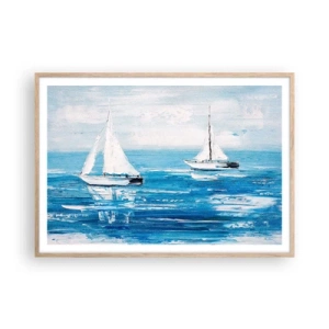 Poster in cornice rovere chiaro - Con un amico al fianco - 100x70 cm