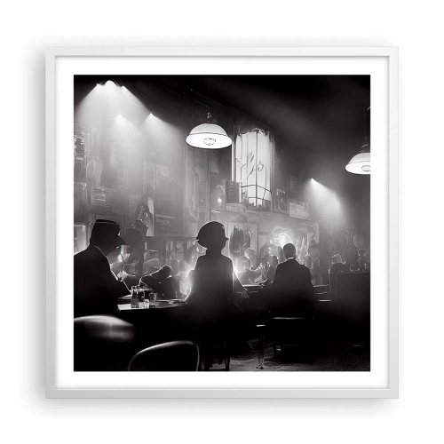 Poster in cornice bianca - Nell'atmosfera jazz - 60x60 cm