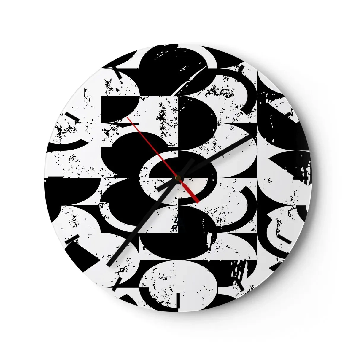 Orologio da parete - Orologio in Vetro - Il bianco è bianco, il nero è nero - 40x40 cm