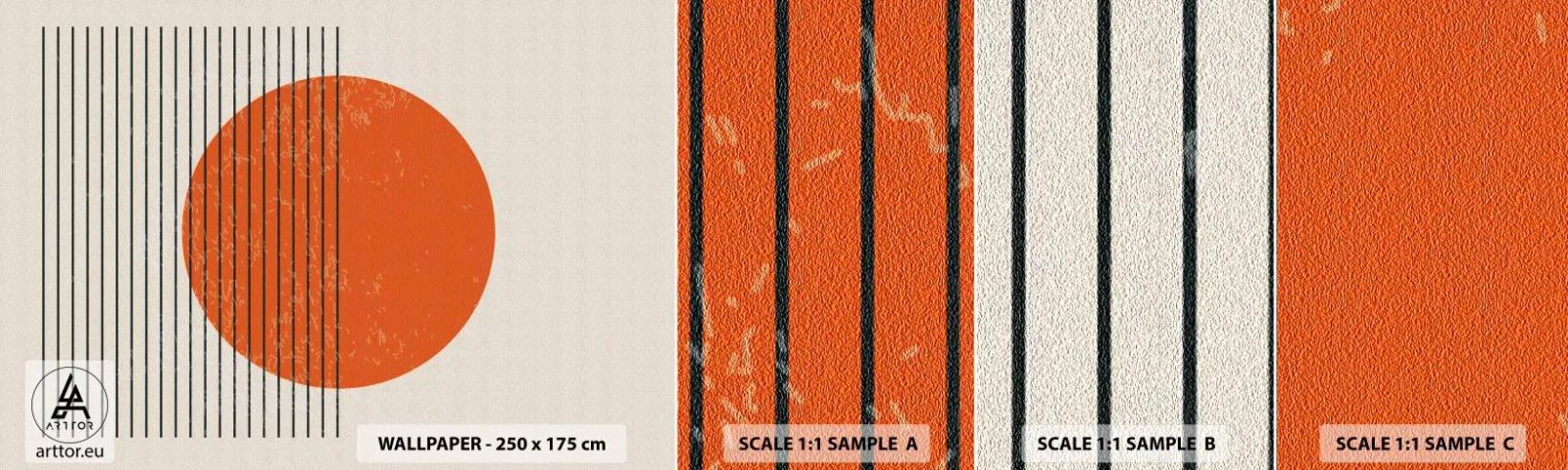 Campione di Fotomurale Adesivo Deluxe Sticker - Sempre il sole - Sole, Minimalista, Linee - 100x30 cm