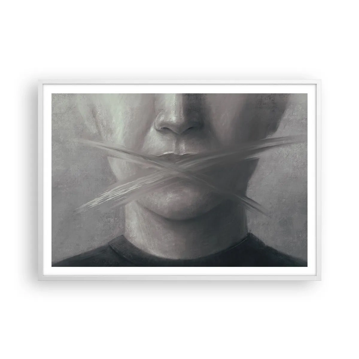 Poster in cornice bianca - Neanche una parola - 100x70 cm