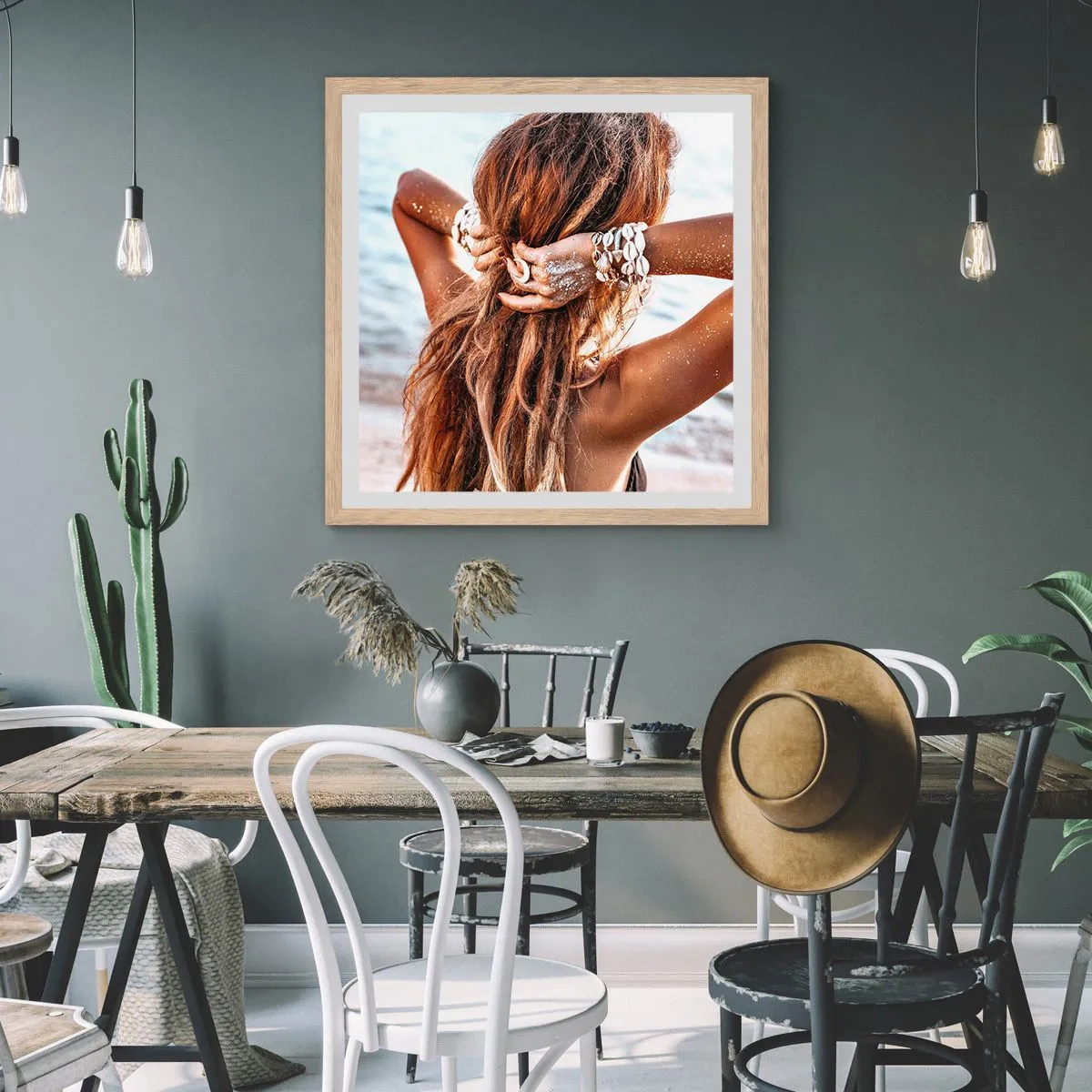 Poster in cornice rovere chiaro - Sorella dell'acqua e del sole - 50x50 cm