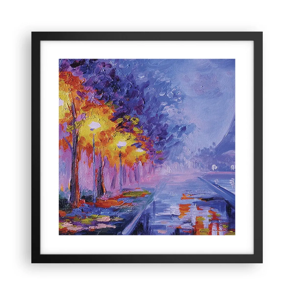 Poster in cornice nera - Passeggiata da sogno - 40x40 cm