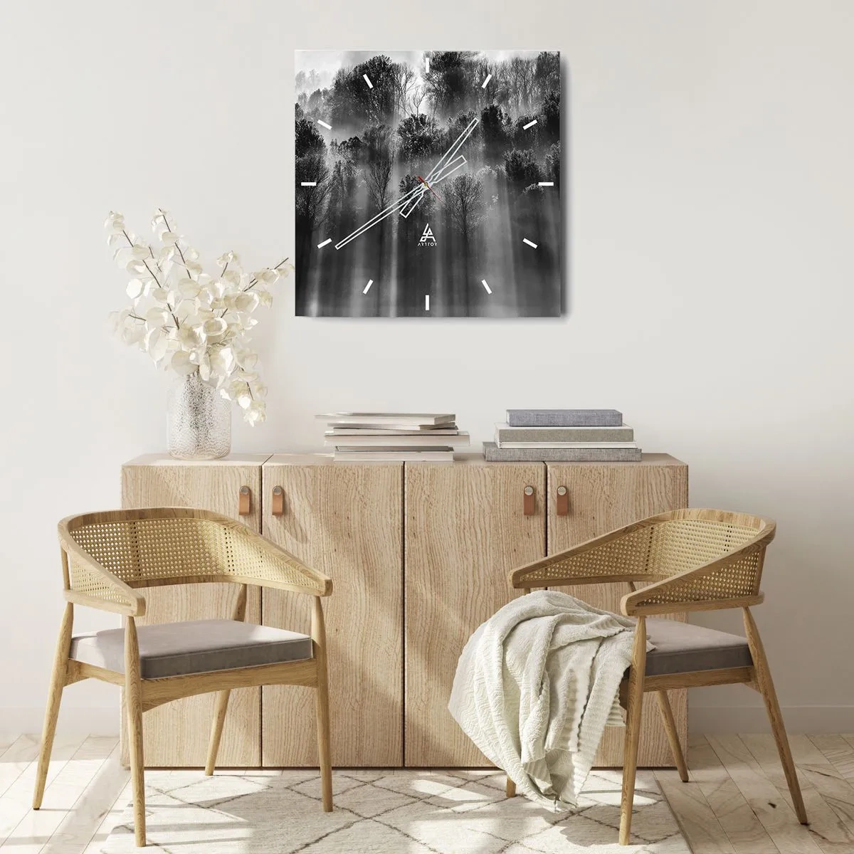 Orologio da parete - Orologio in Vetro - Nei getti di luce - 30x30 cm