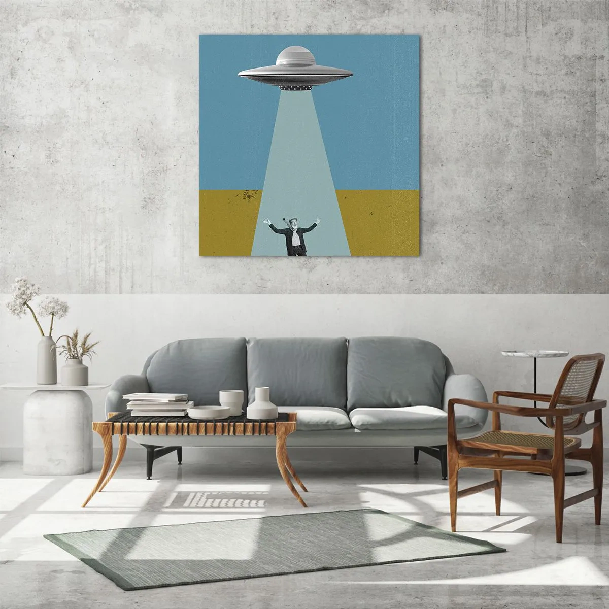 Quadro su vetro - Incontro ravvicinato - 60x60 cm