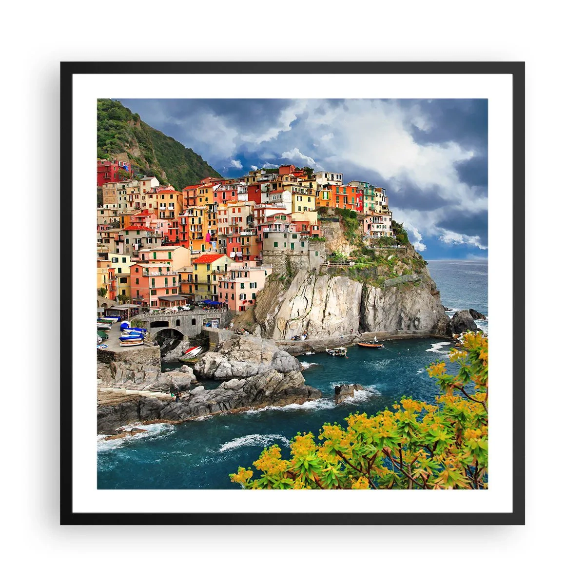 Poster in cornice nera - Aggrappate alla roccia - 60x60 cm