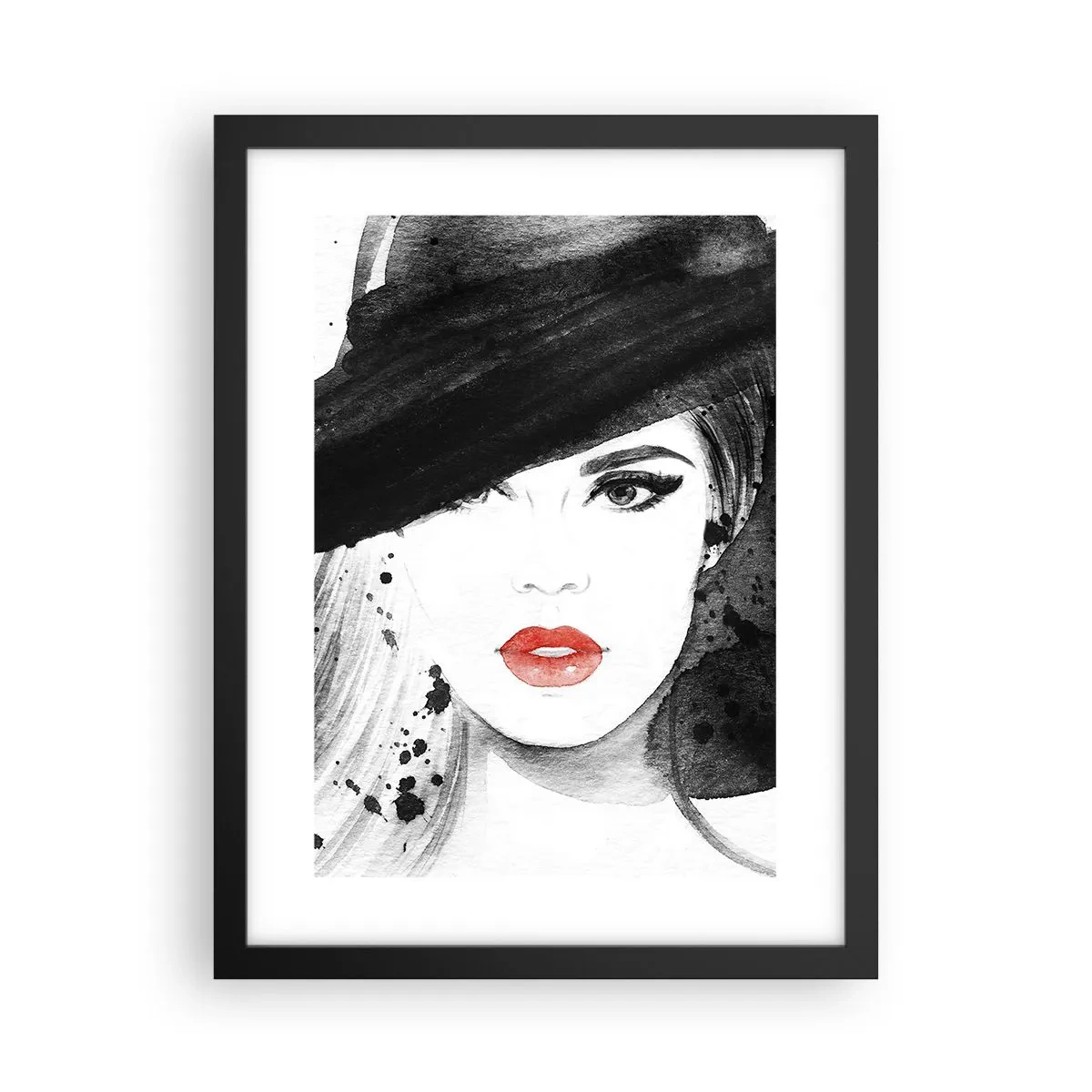 Poster in cornice nera - Donna in nero - 30x40 cm