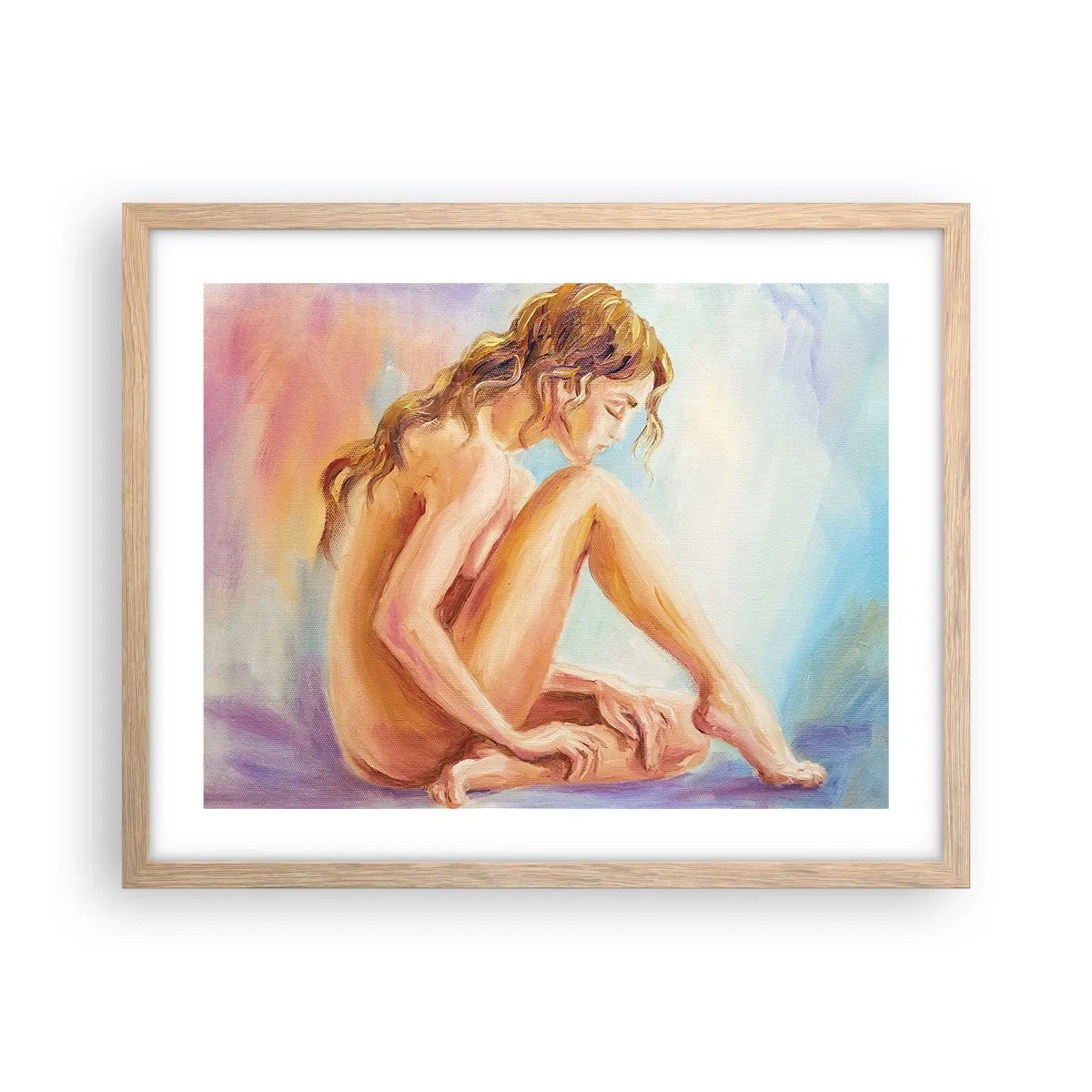 Poster in cornice rovere chiaro - Nudo di giovane - 50x40 cm
