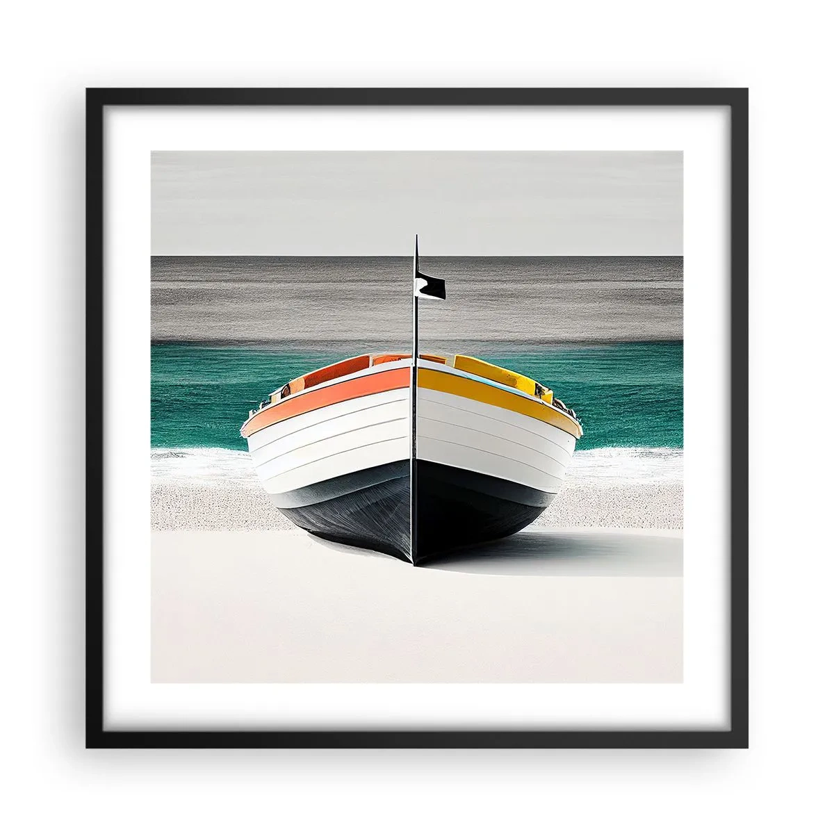 Poster in cornice nera - Al suo posto - 50x50 cm