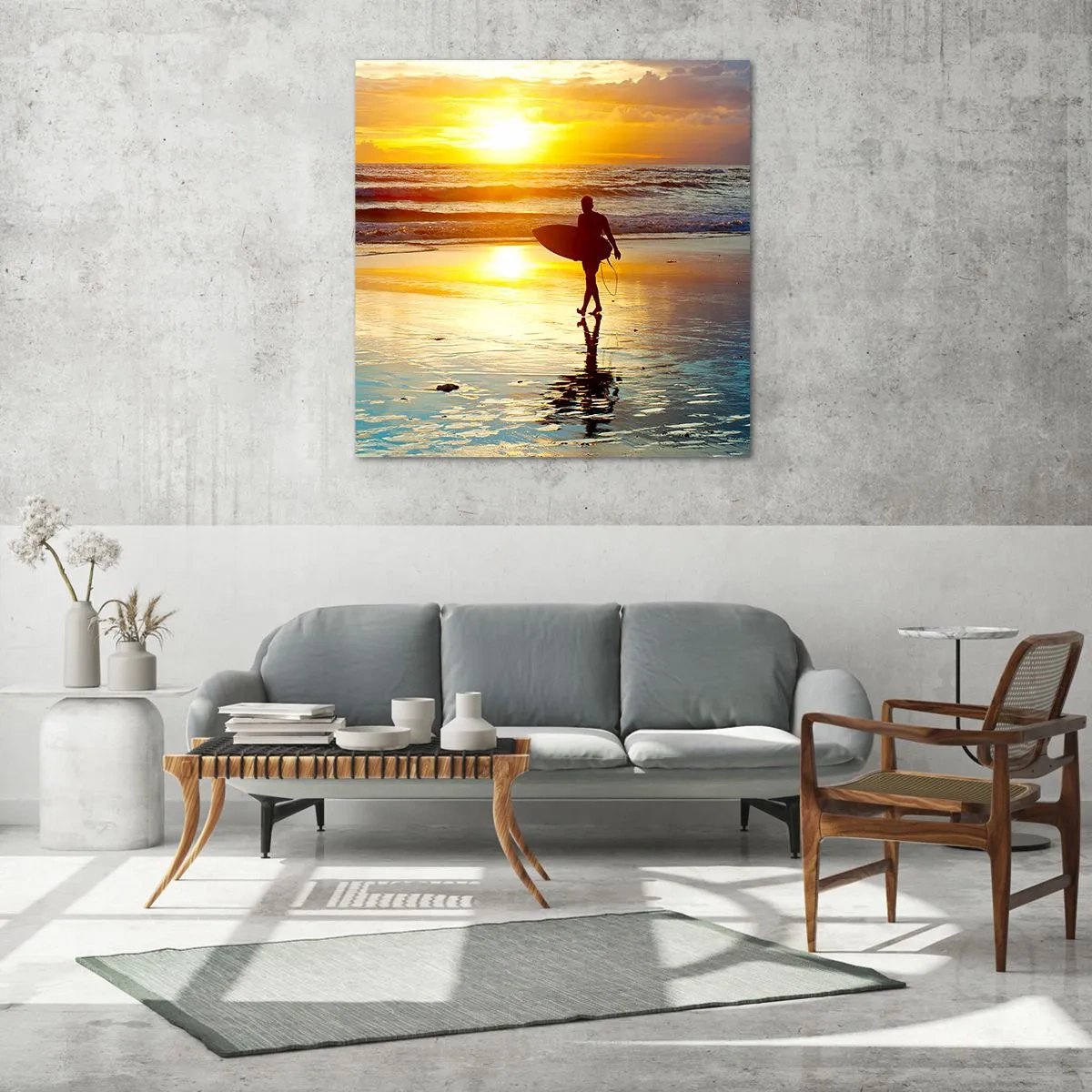 Quadro su vetro - Il ritorno del guerriero - 70x70 cm