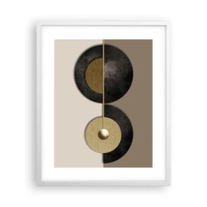 Poster in cornice bianca - Variazioni attorno al cerchio - 40x50 cm