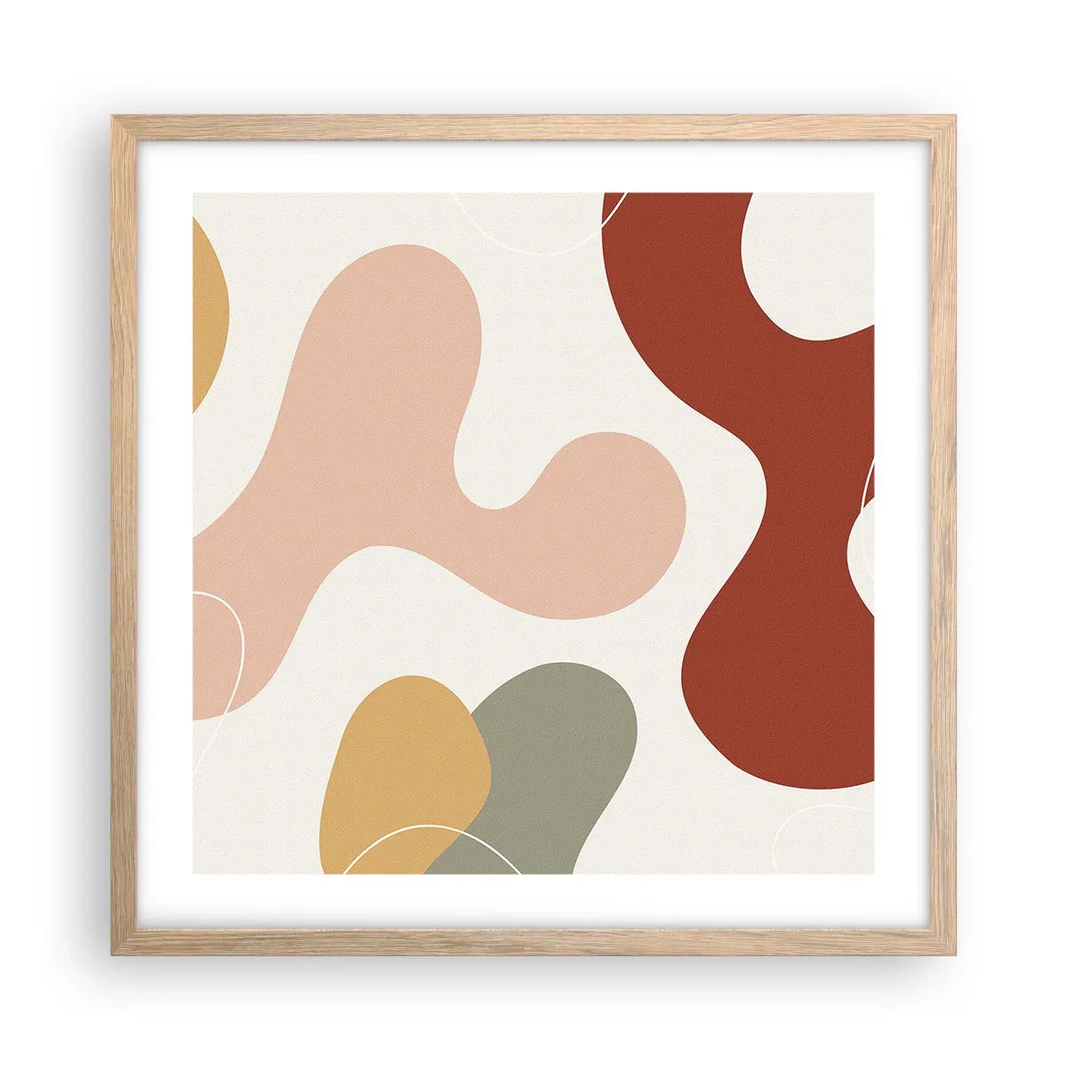 Poster in cornice rovere chiaro - Ghirigori - 50x50 cm