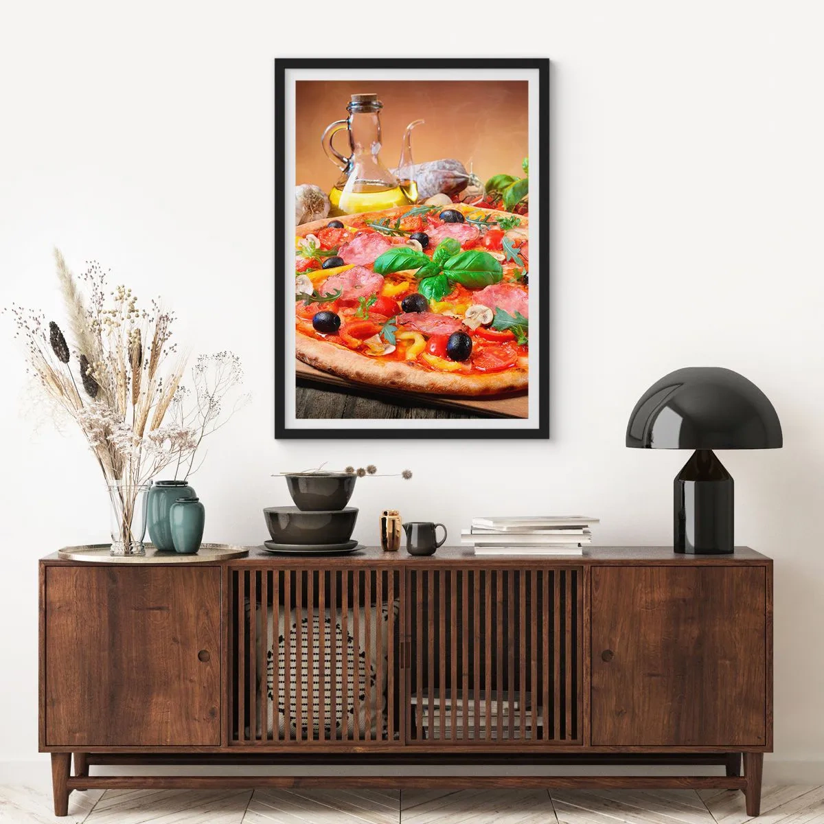 Poster in cornice nera - Con gusto veramente italiano - 70x100 cm